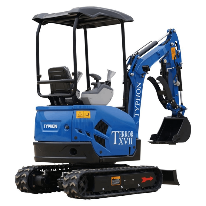 2025 3,800 lb TYPHON TERROR XVII Mini Excavator Rubber Track with Kubota D902 Diesel Engine USA - 0