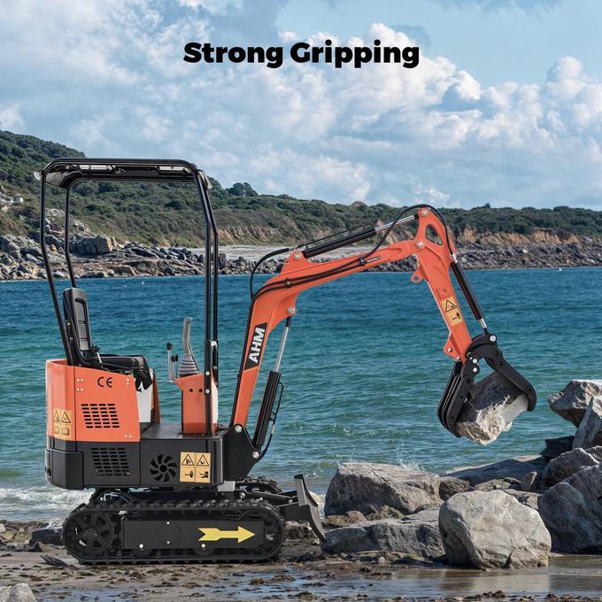 Mini Excavator Grapple Grabber Attachment with Wide Opening for Woods Rocks - 0
